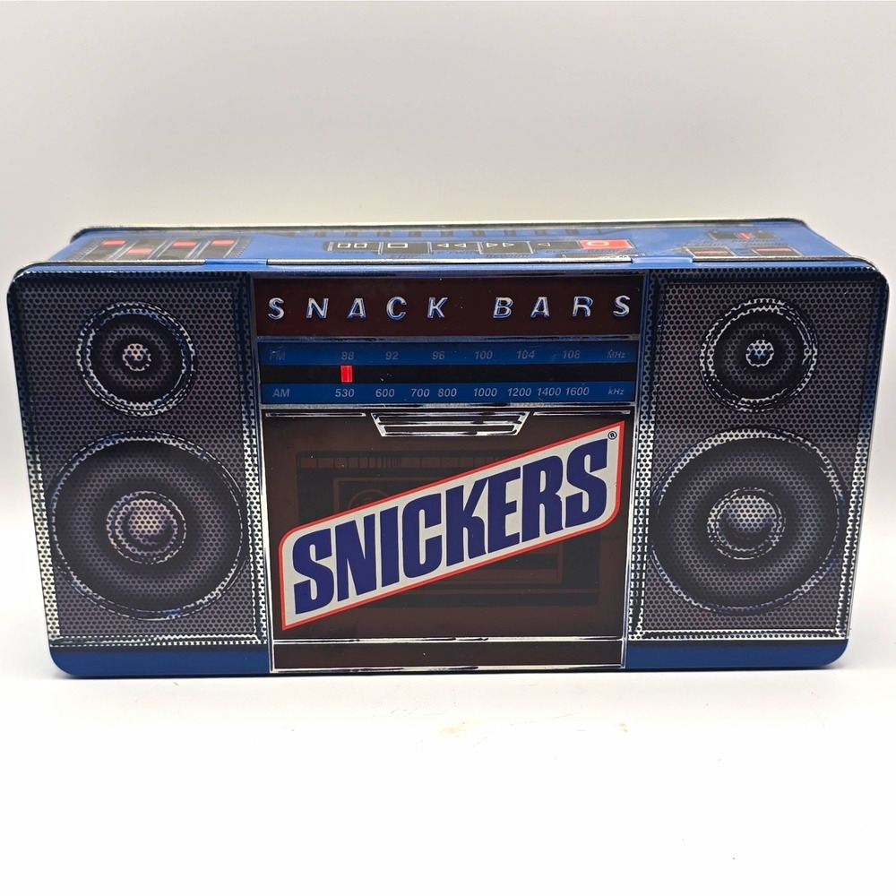 Snickers Boombox Radio Design Biscuit Tin Box 1989 Edition Tin Material